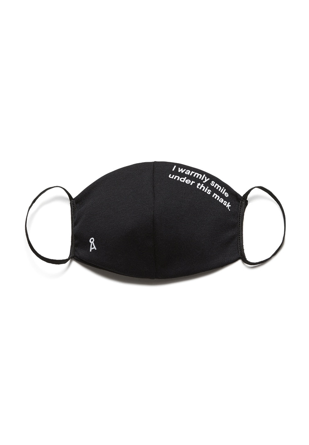 Masque noir à inscriptions en coton bio et polyester recyclé - Redaav warmly