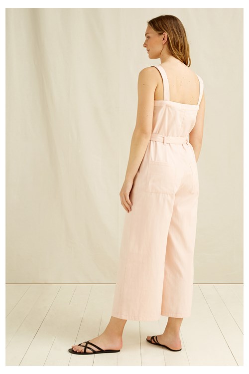 Salopette ample rose en coton bio - Rena