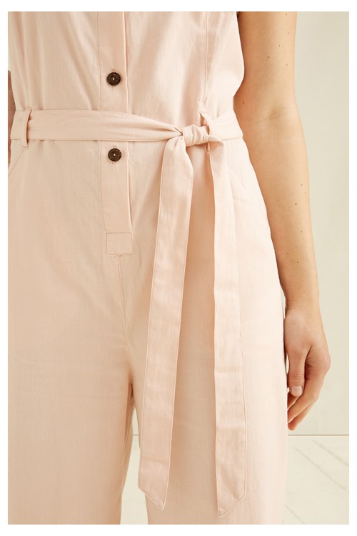 Salopette ample rose en coton bio - Rena