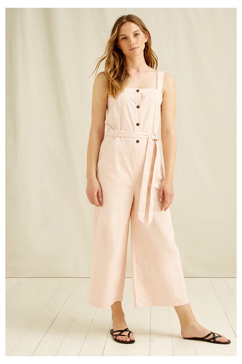 Salopette ample rose en coton bio - Rena