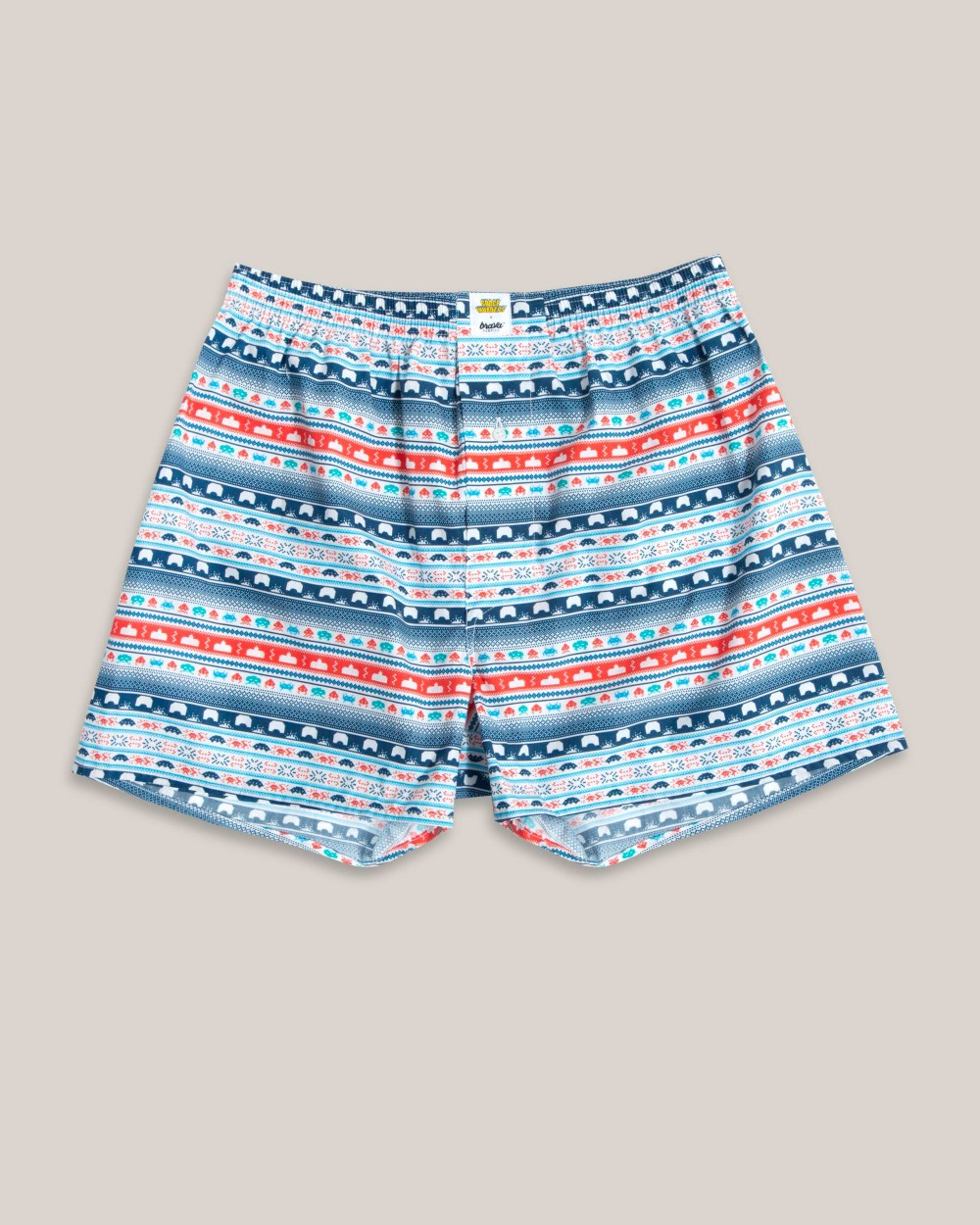 Caleçon à motifs en coton bio - xmas space invaders boxers - white