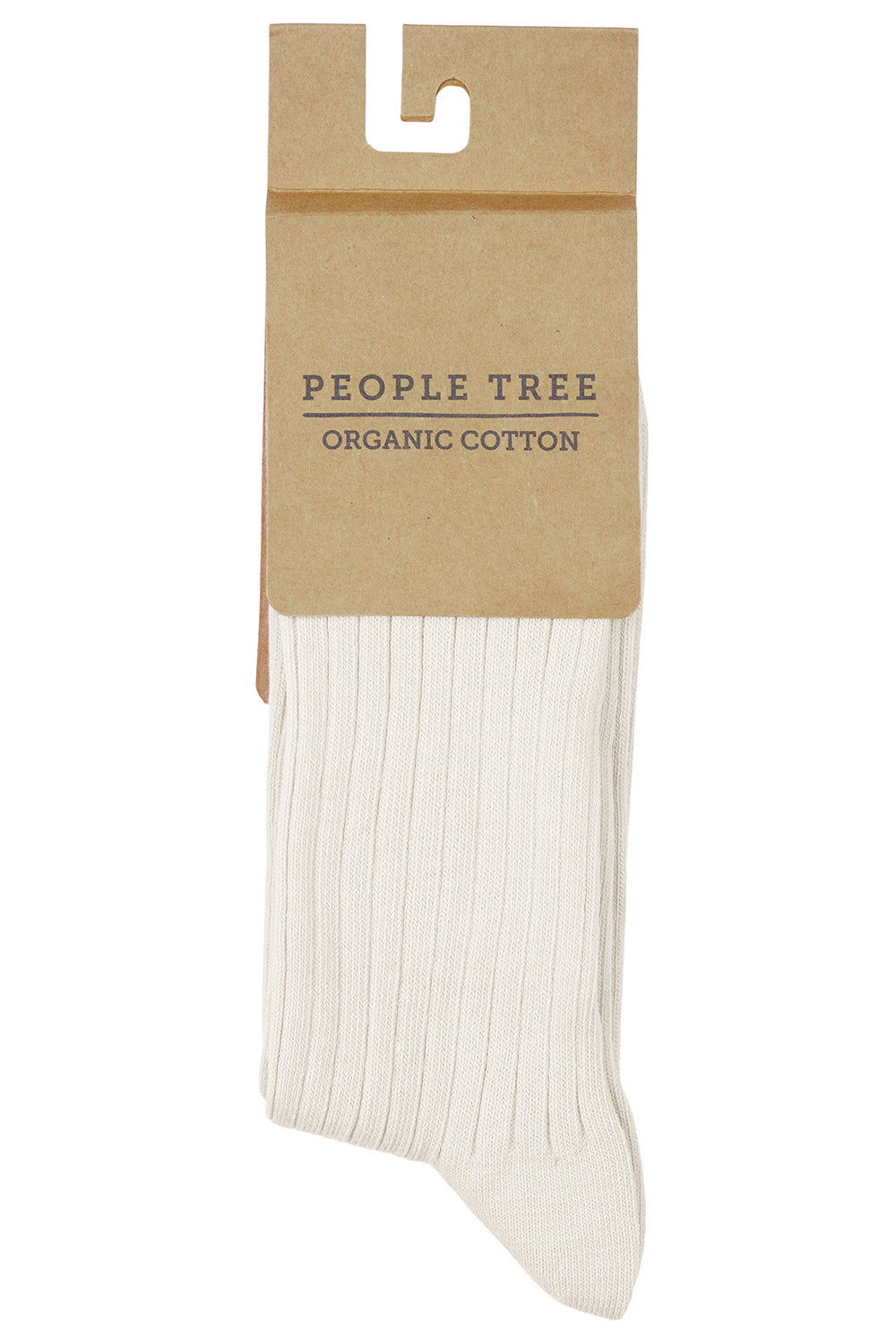 Chaussettes côtelées écrues en coton bio - rib socks cream
