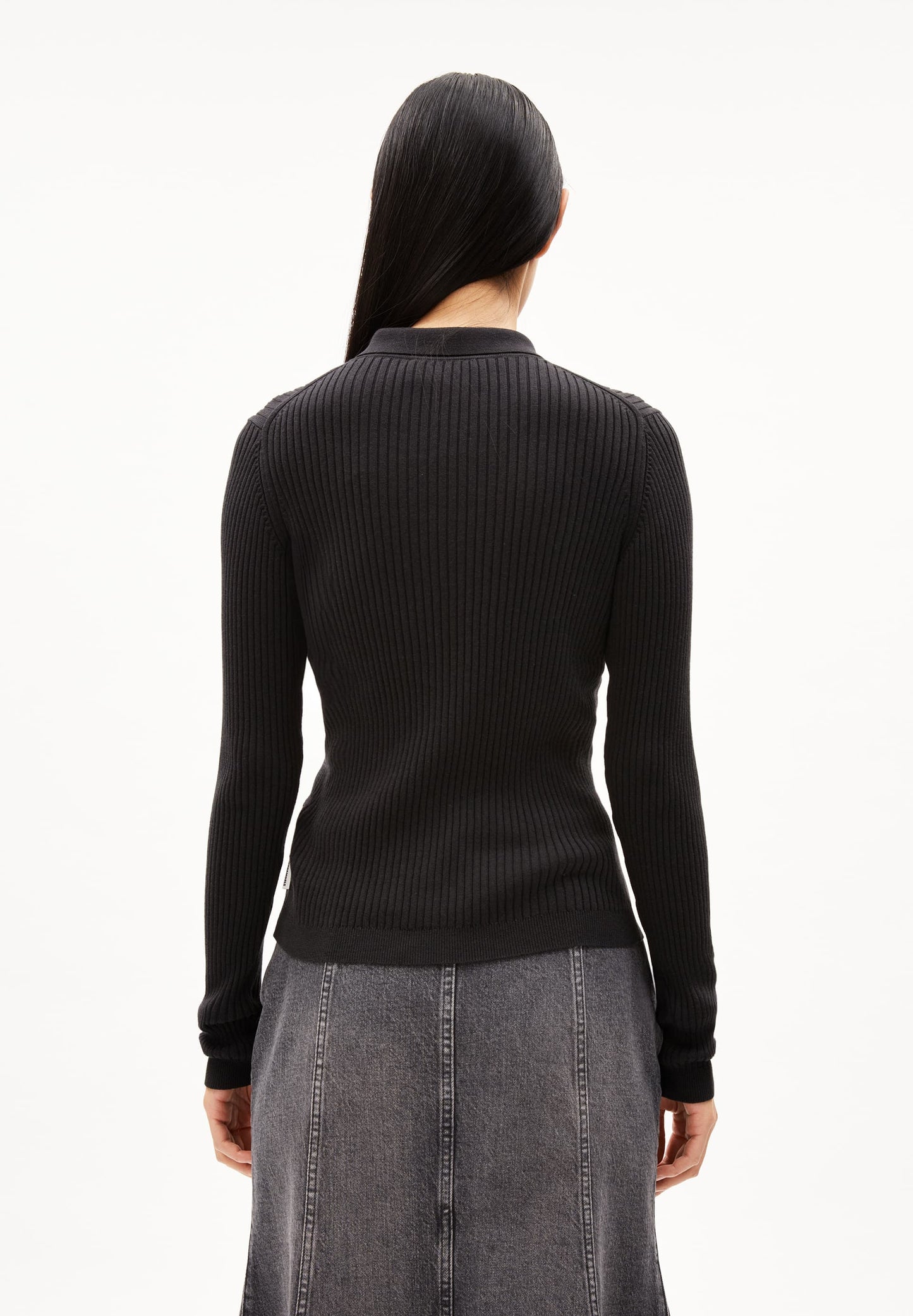Cardigan en coton bio et tencel | noir "riciaa - black"