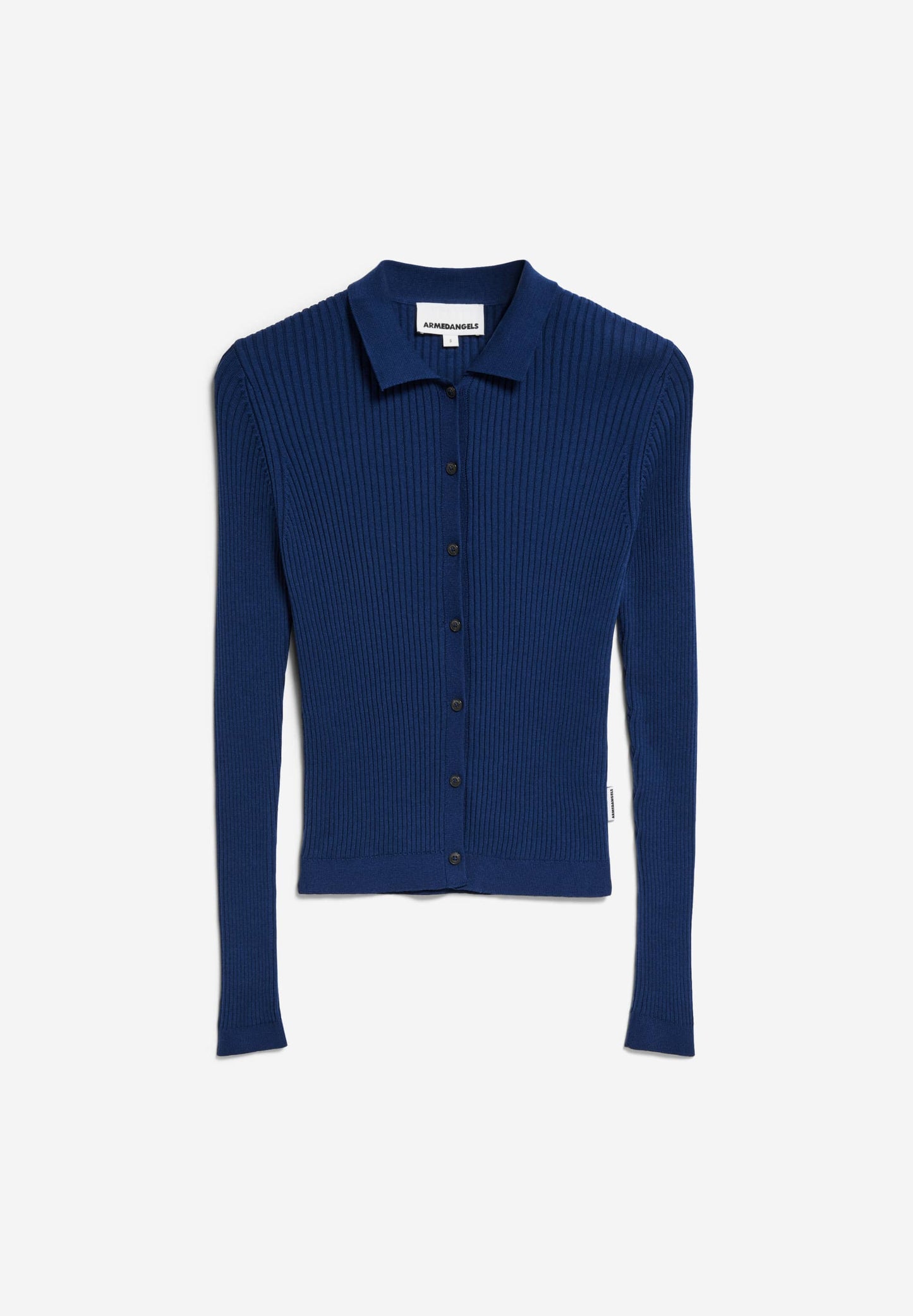 cardigan en coton bio | bleu "riciaa - faded indigo"