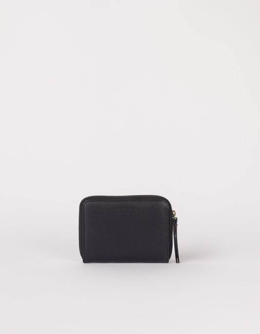 Portefeuille en cuir certifié | noir "Robbie - Black soft grain leather"