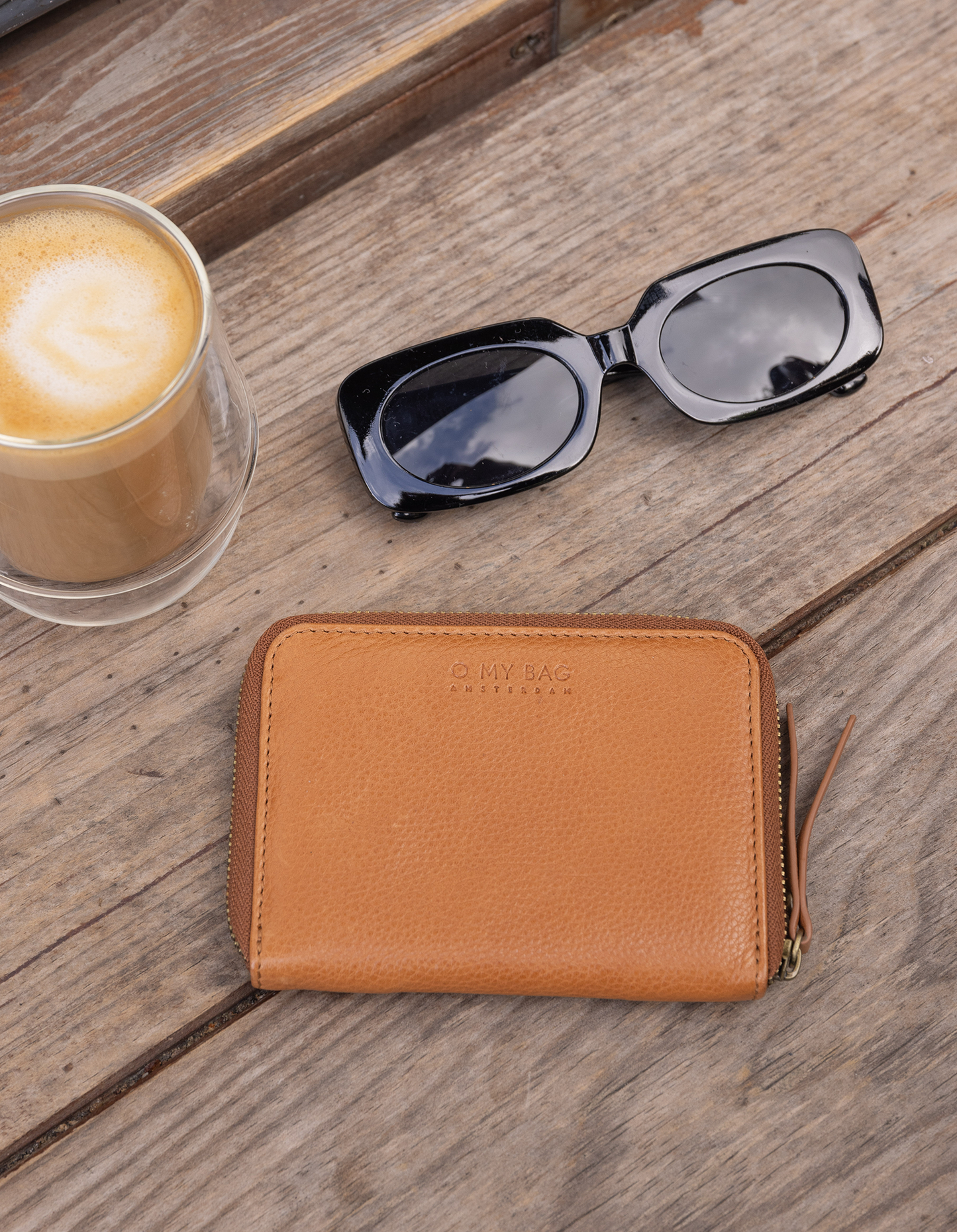Portefeuille en cuir certifié |  marron "Robbie - Wild Oak soft grain leather"