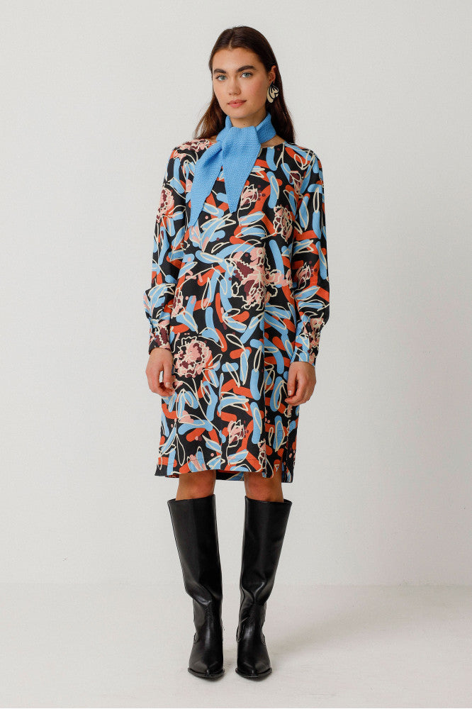 robe en coton et lenzing | multicolore "vestido edurtzeta lorea"