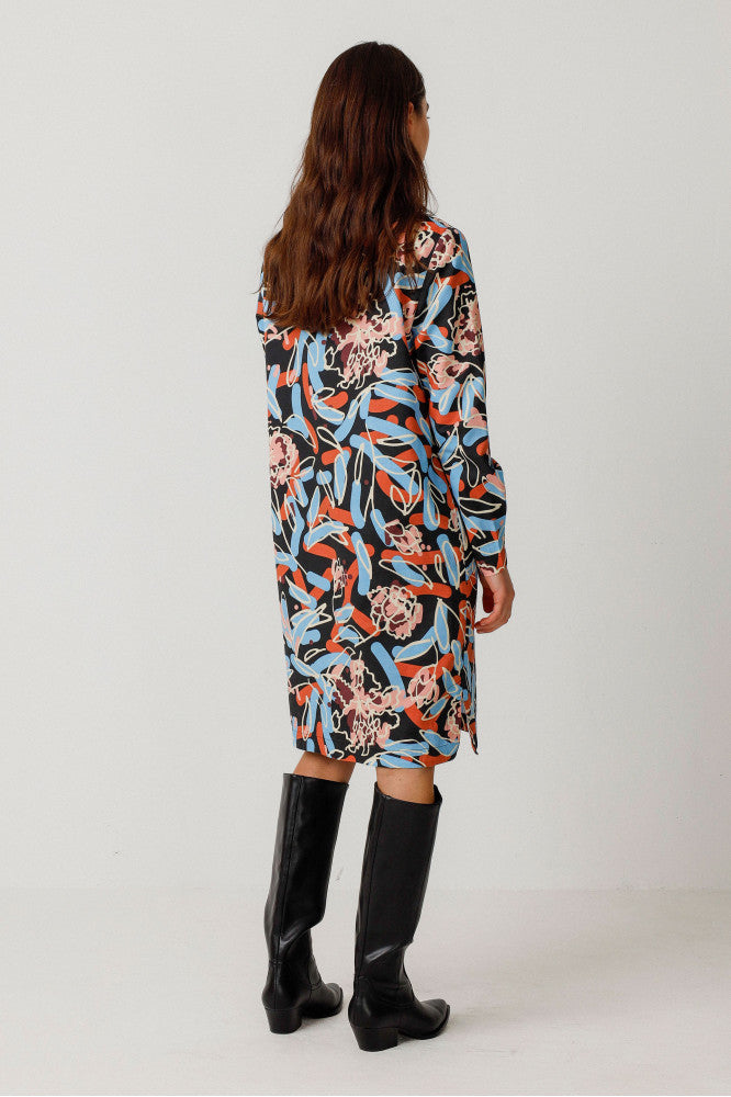 robe en coton et lenzing | multicolore "vestido edurtzeta lorea"