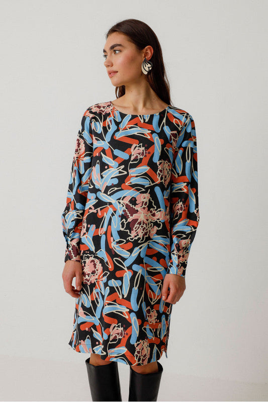 robe en coton et lenzing | multicolore "vestido edurtzeta lorea"