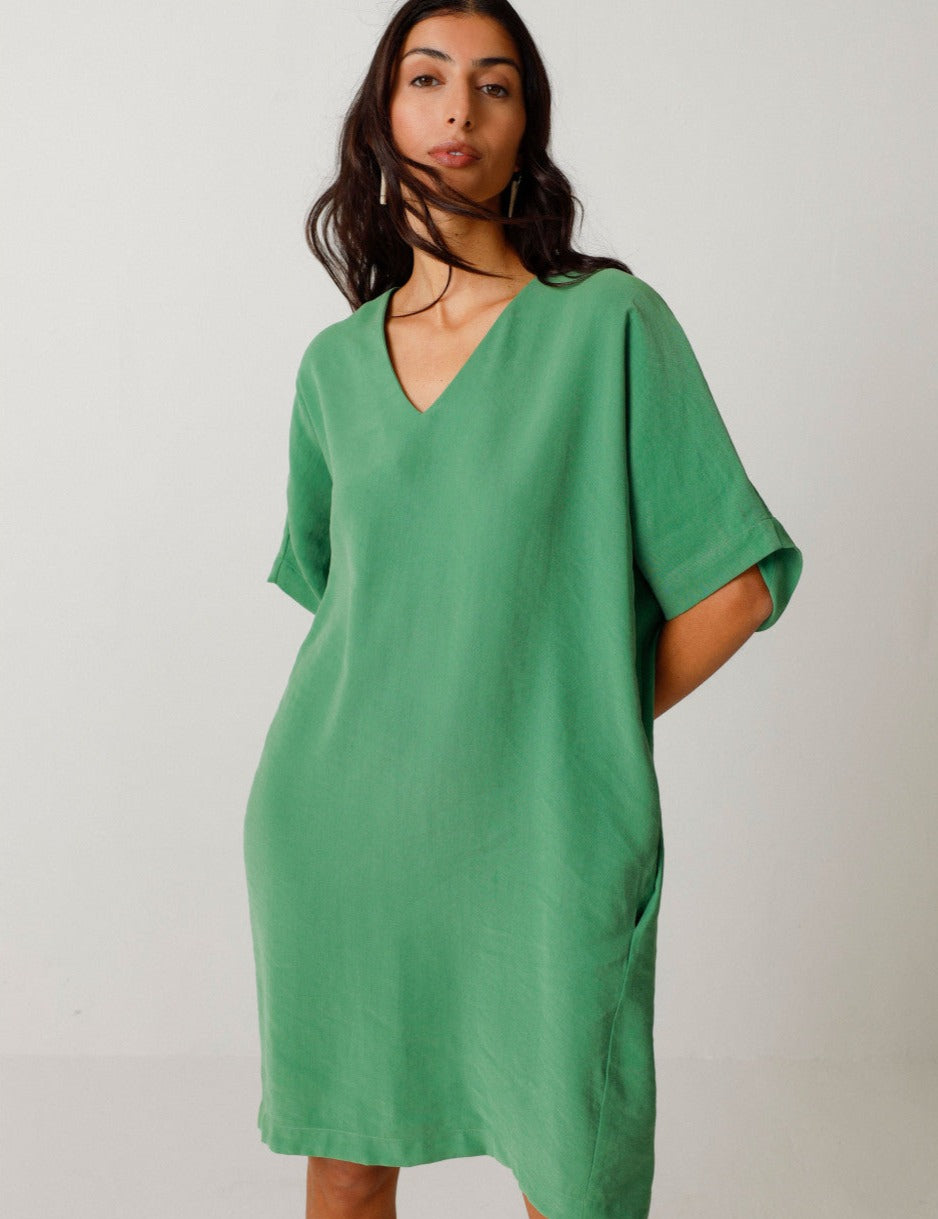 Robe ample en tencel | vert "martzia dress grass green"