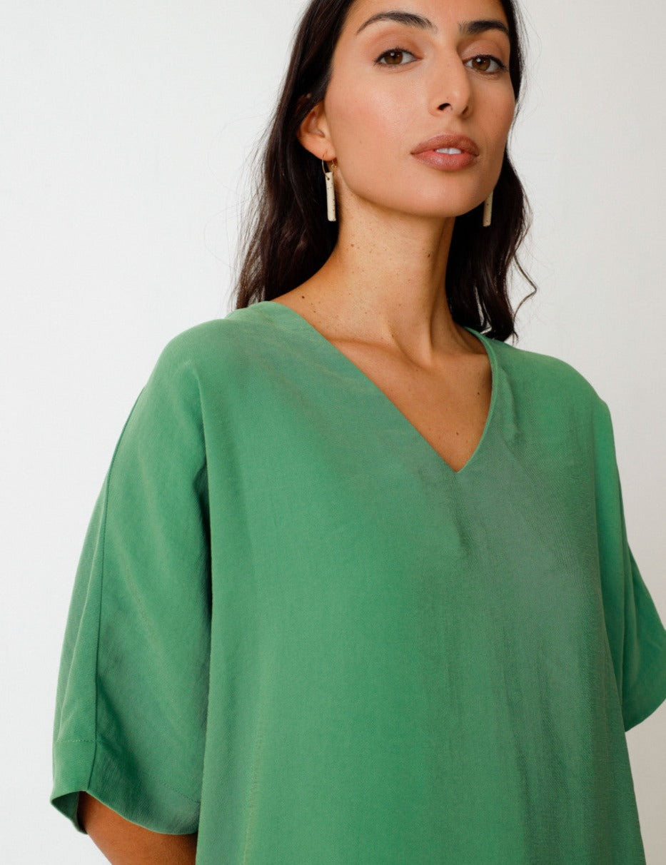Robe ample en tencel | vert "martzia dress grass green"