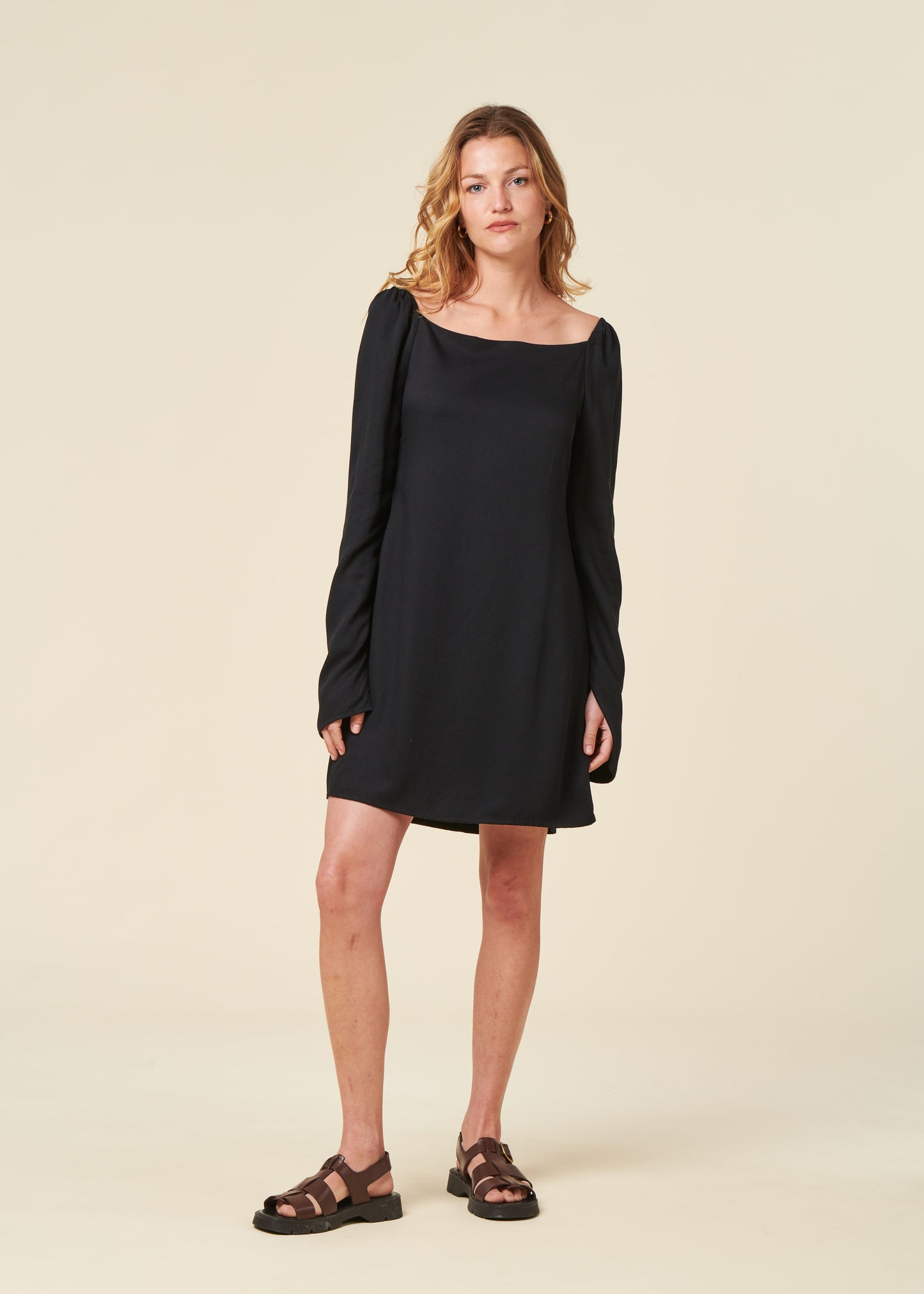 Robe en tencel® (procédé Lyocell) | noir "Glad - black"