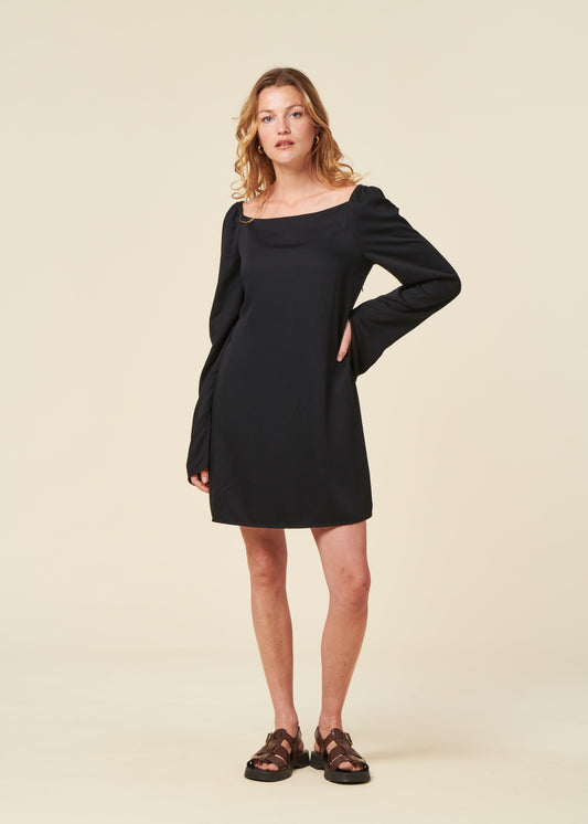Robe en tencel® (procédé Lyocell) | noir "Glad - black"