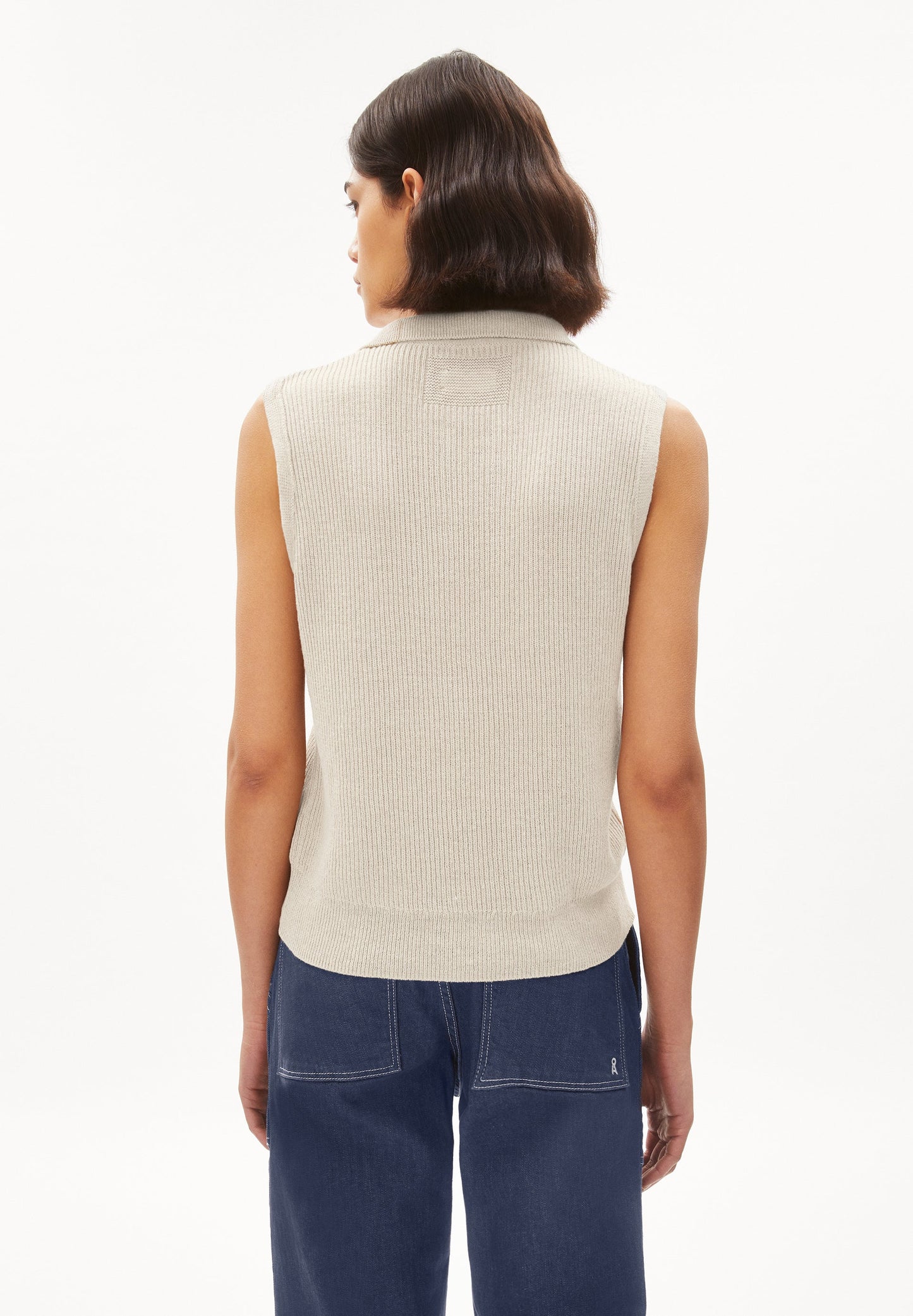 Pull sans manche en lin et matières recyclées non teint - robertaa lino undyed