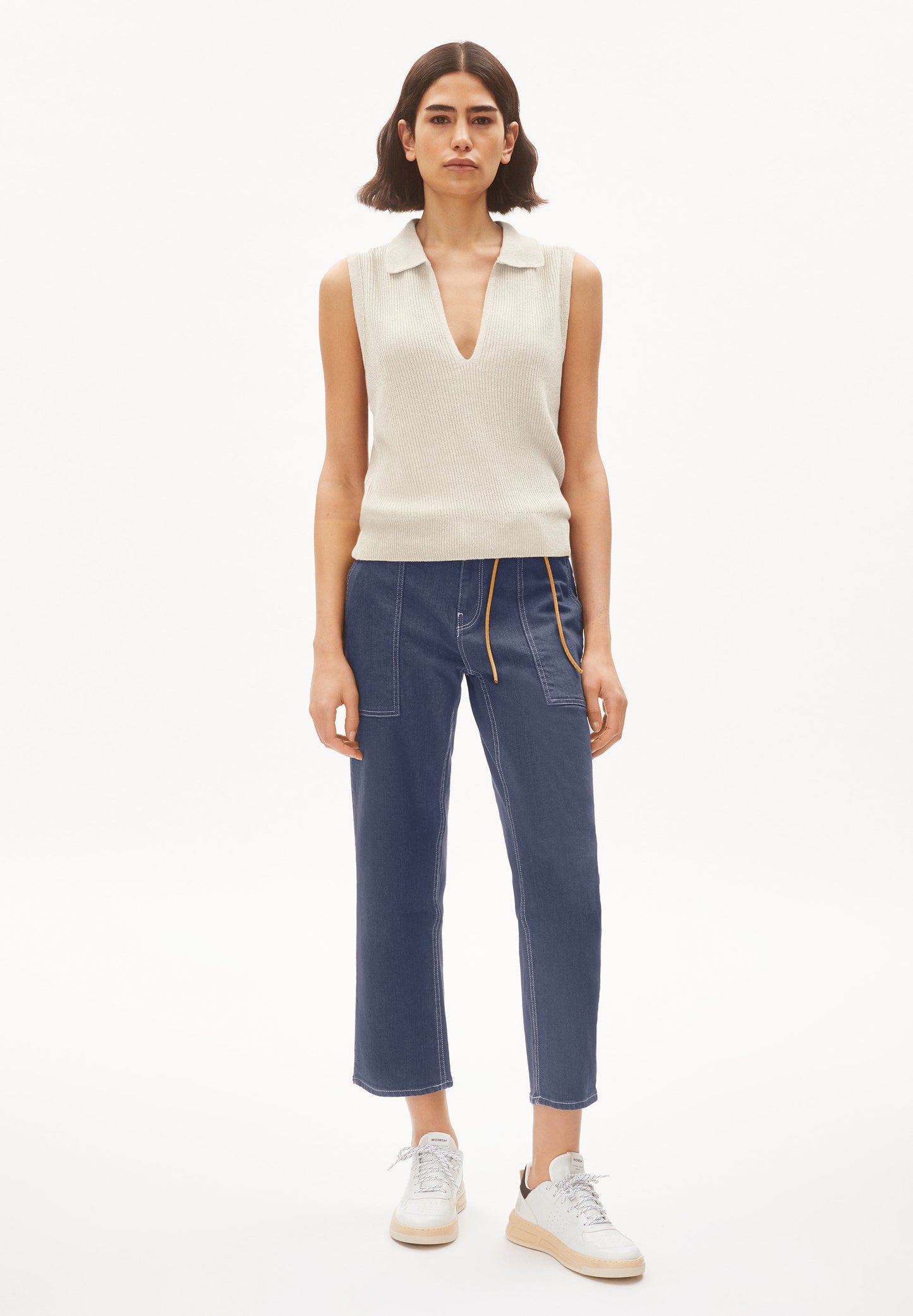 Pull sans manche en lin et matières recyclées non teint - robertaa lino undyed