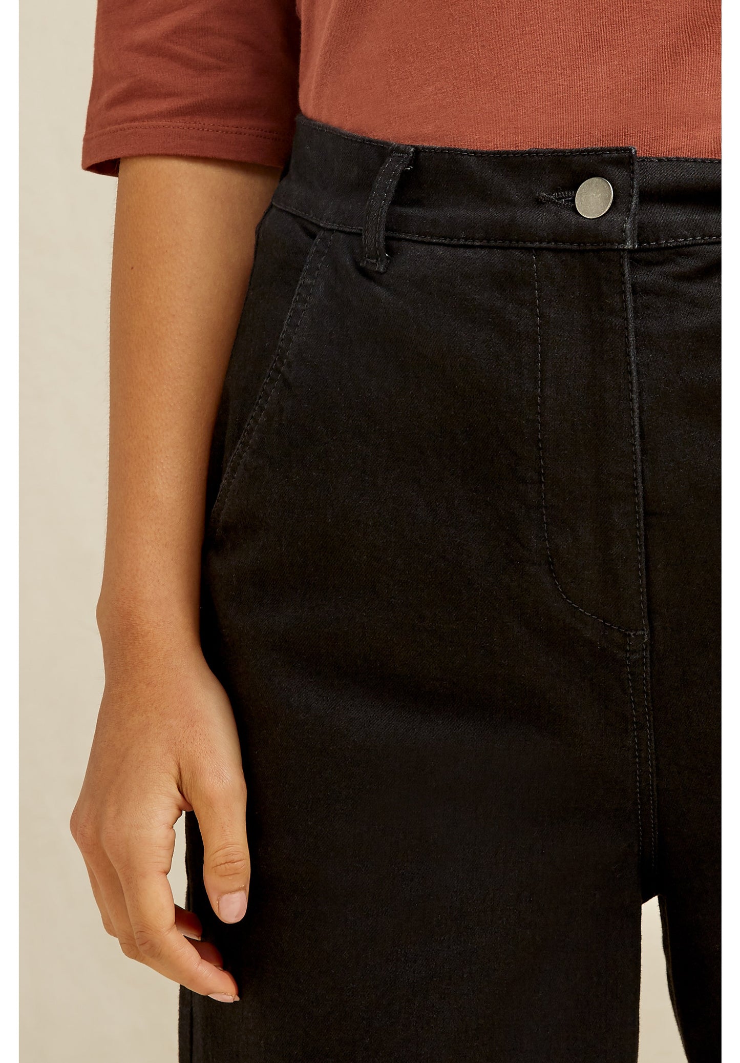 Pantalon ample noir en coton bio - Rochelle