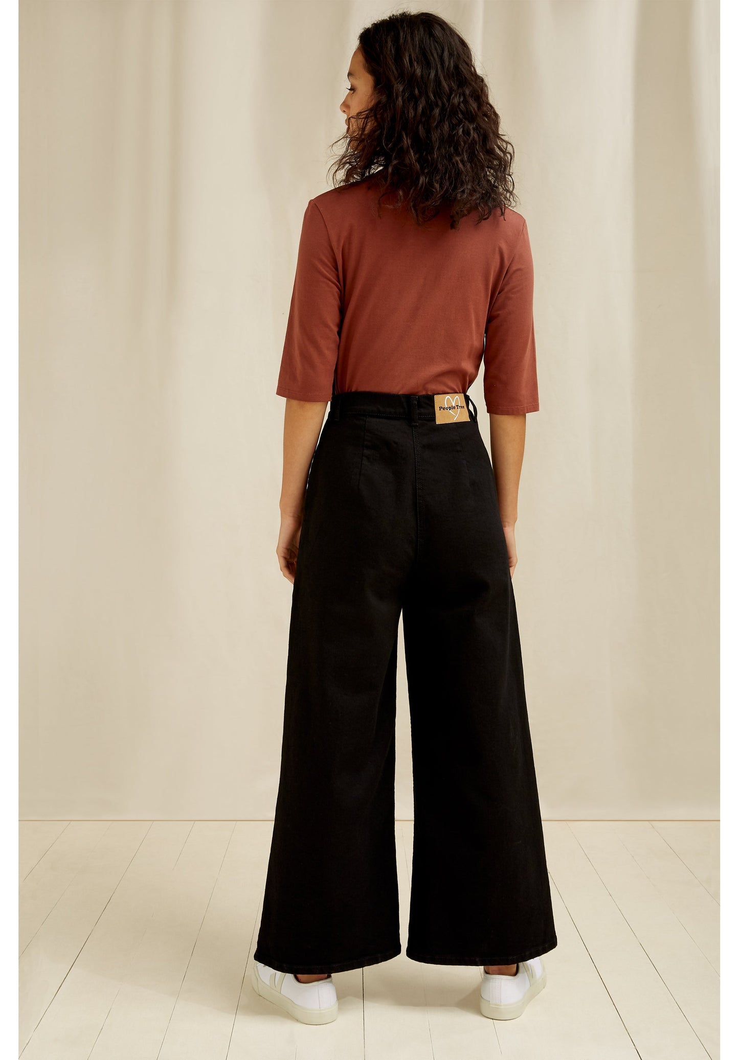 Pantalon ample noir en coton bio - Rochelle