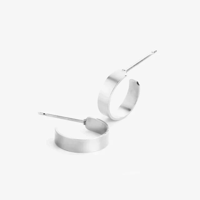 Boucles d'oreilles plaqué palladium | argenté "paire créoles roger "
