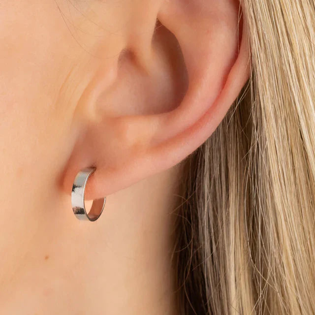 Boucles d'oreilles plaqué palladium | argenté "paire créoles roger "
