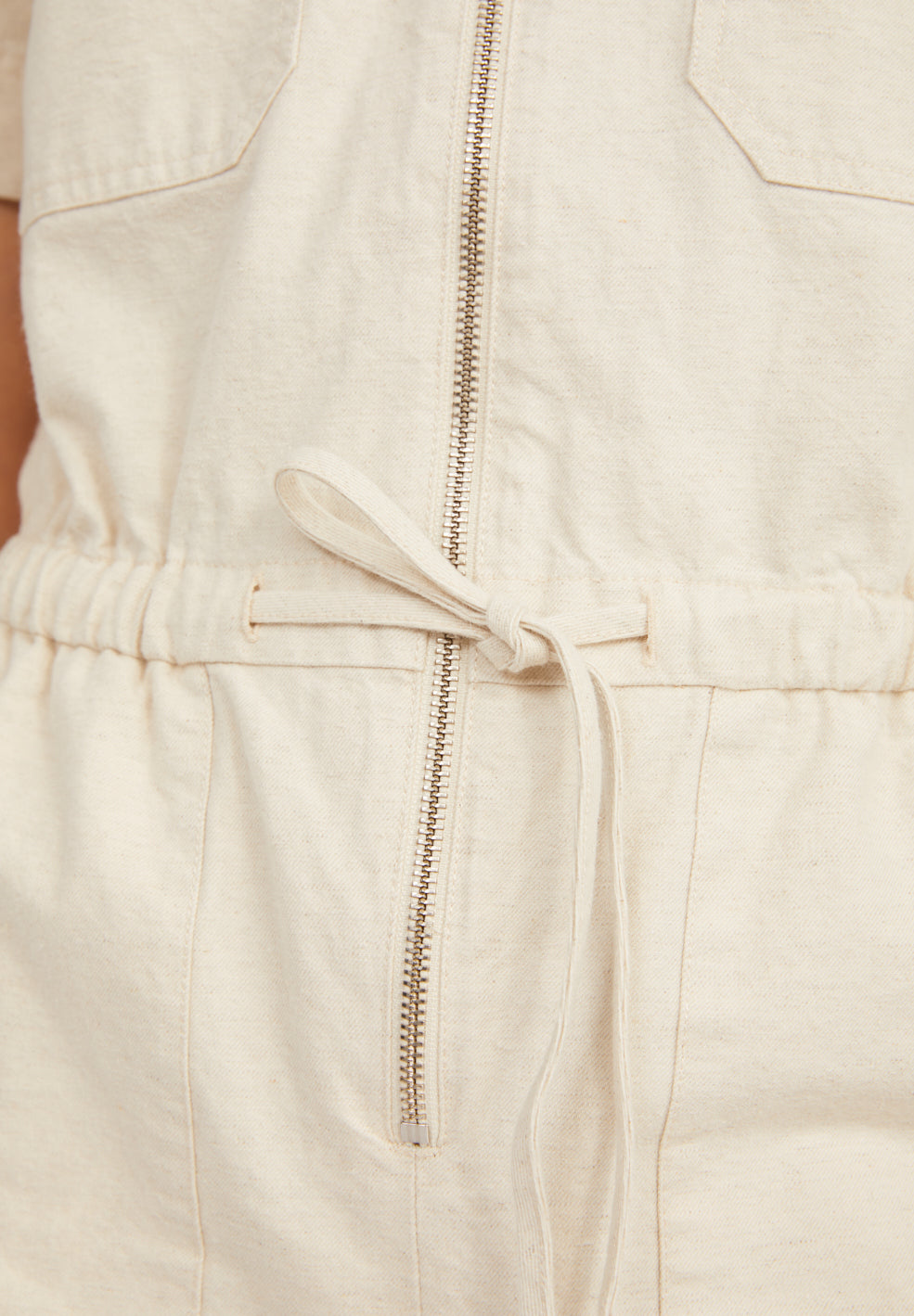 Combi-short écru en coton bio et lin non teinté - ROMPAA UNDYED