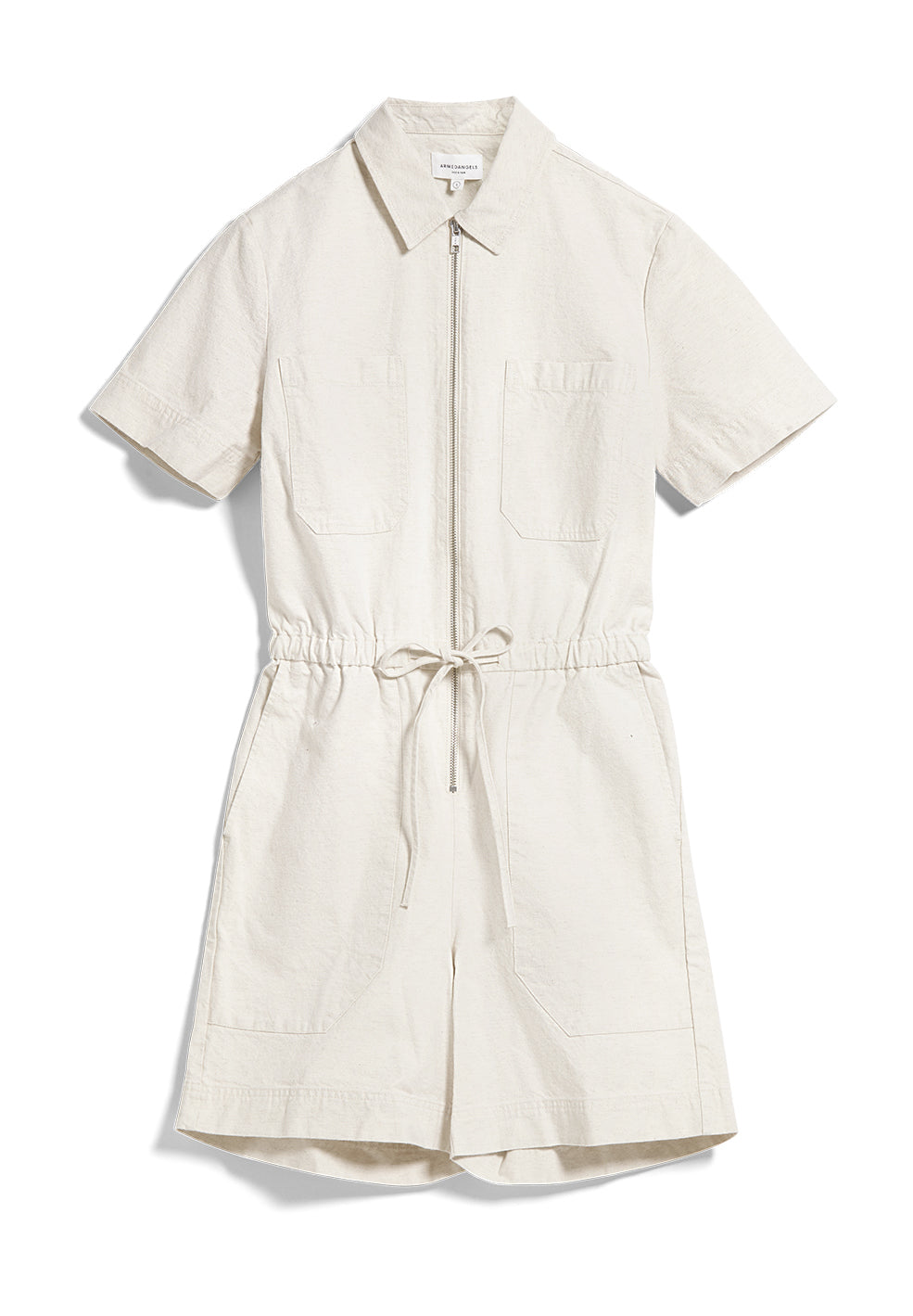 Combi-short écru en coton bio et lin non teinté - ROMPAA UNDYED
