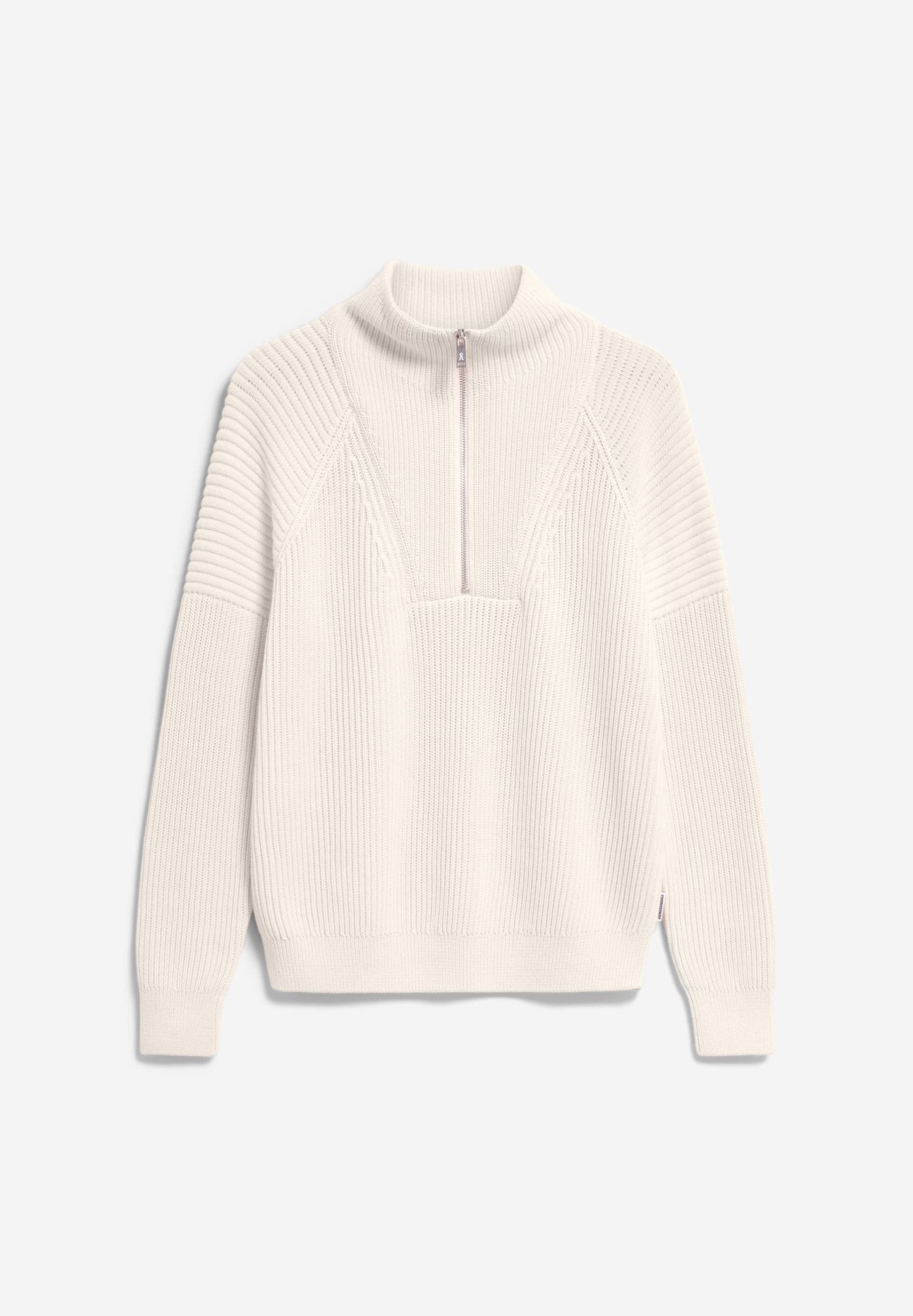 pull zippé en coton bio | écru "ronyiaas - oatmilk"