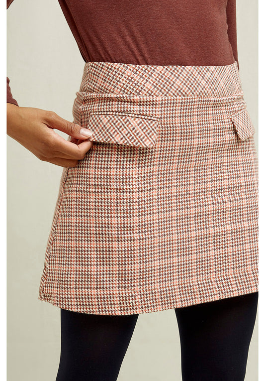 Mini jupe à carreaux en coton bio - Rosa