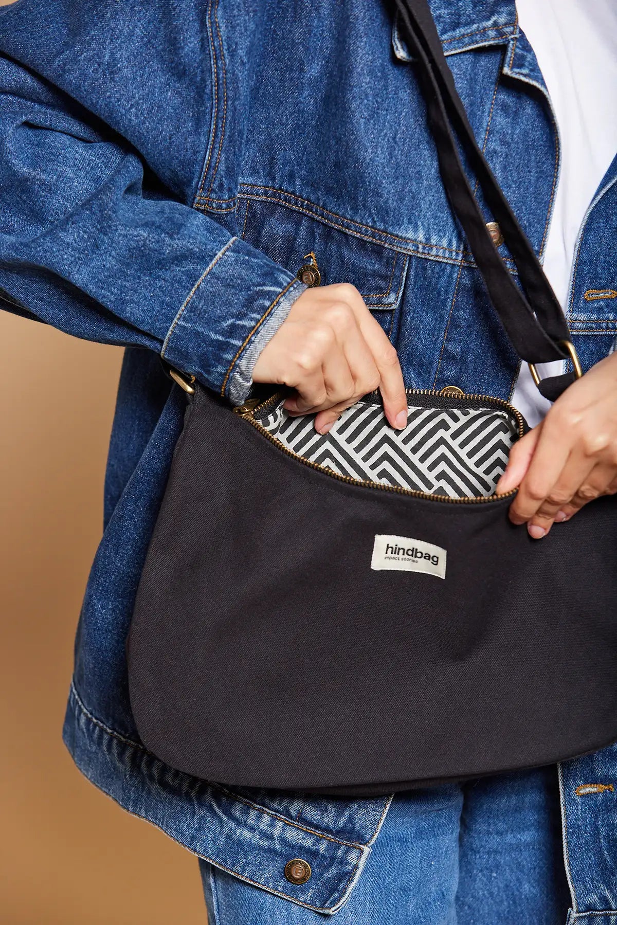 Sac en coton bio | Noir "rosa noir"