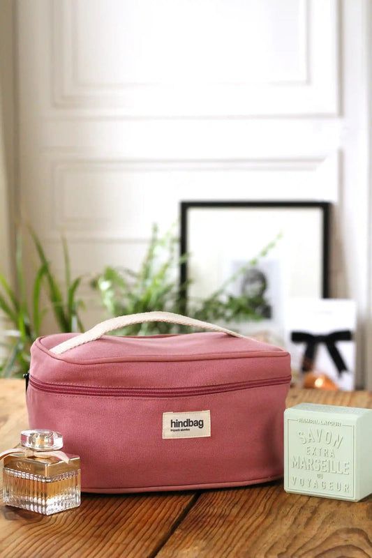 Trousse de toilette en coton bio | rose "gaspard rose blush"