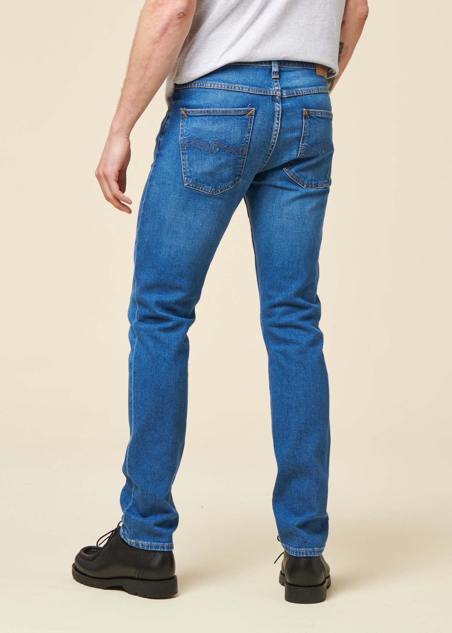 Jean slim en coton bio | bleu "lean dean broken spirit"