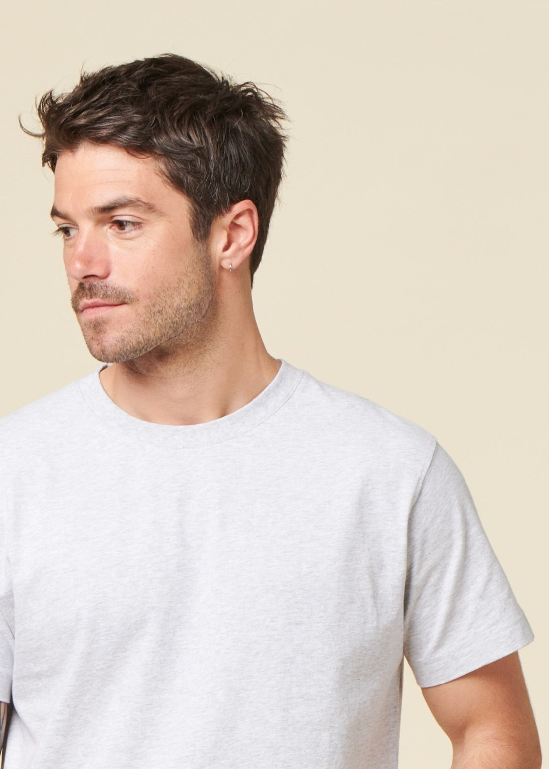 T-shirt en coton bio | gris chiné