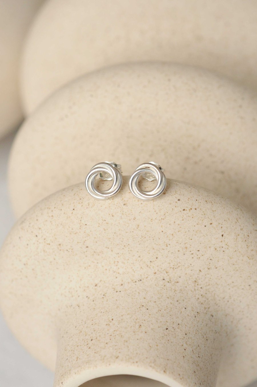 Boucles d'oreilles en argent recyclé - Silver Russian Circle Stud