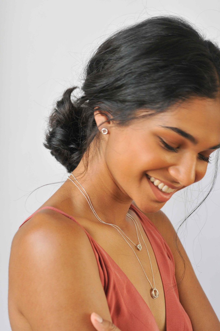 Boucles d'oreilles en argent recyclé - Silver Russian Circle Stud