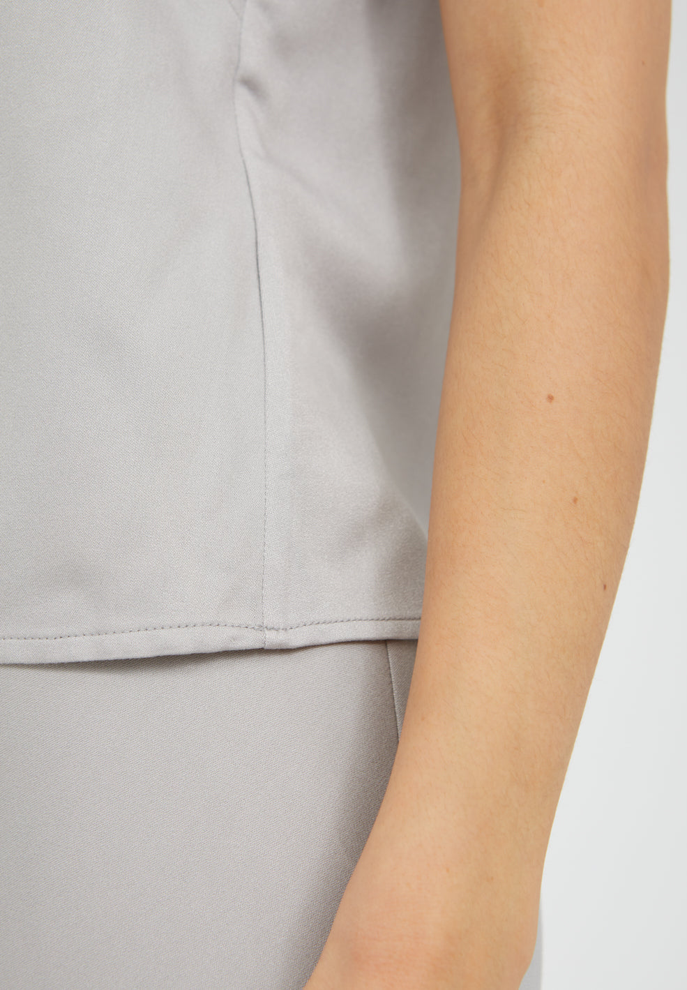 Top gris clair en tencel - SAADE