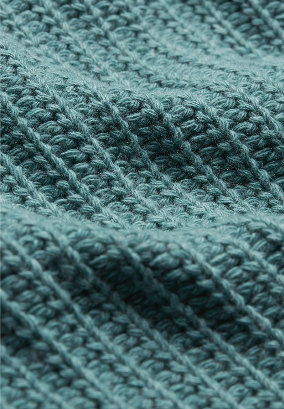 Pull ample en maille turquoise en coton bio et laine bio - saadie