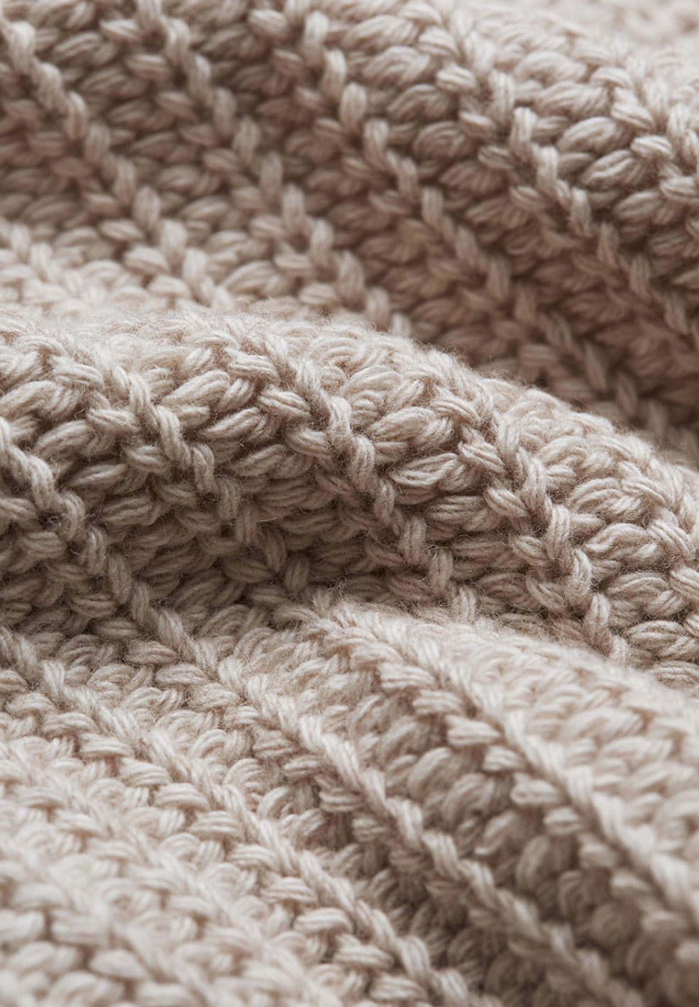 Pull ample en maille beige en coton bio et laine bio - Saadie