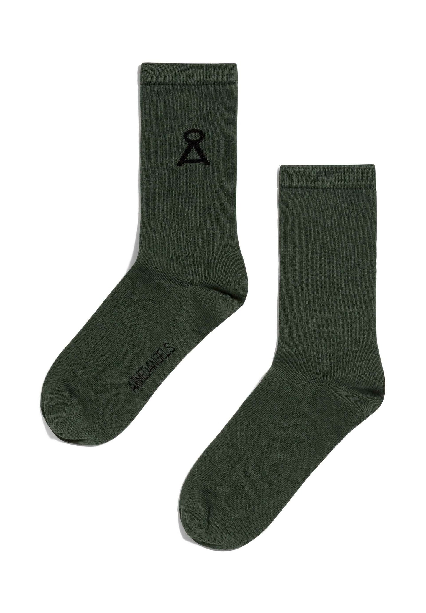 Chaussettes vert foncé en coton bio et matières recyclé - SAAMU forest green