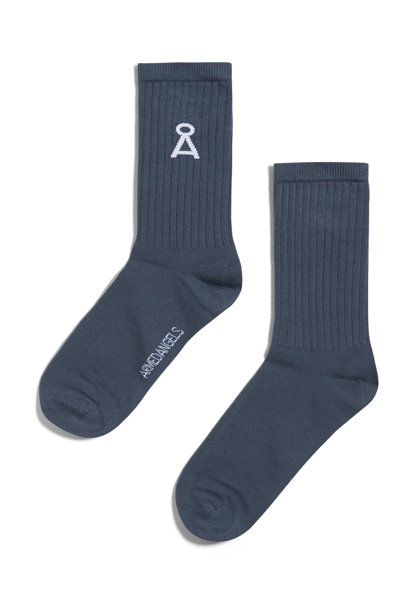 Chaussettes bleues grises en coton bio et recyclé - SAAMU indigo
