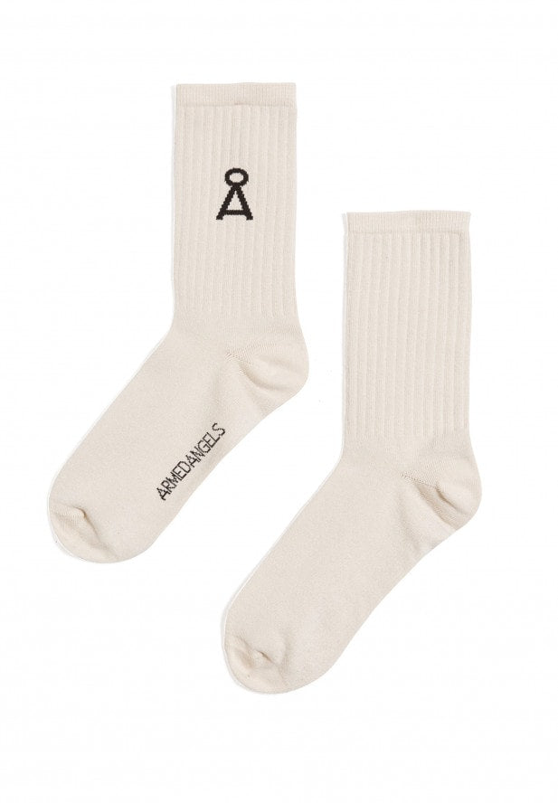 Chaussettes écrues en coton bio et recyclé - SAAMU raw