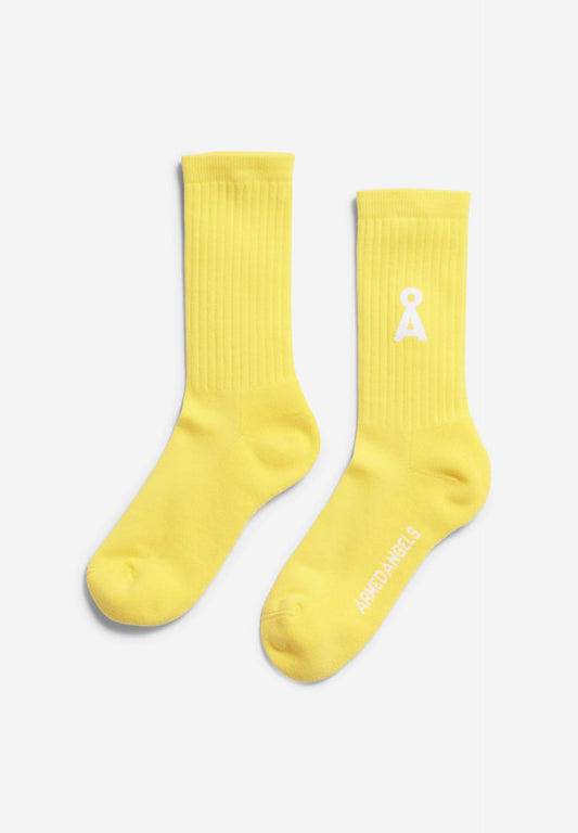 Chaussettes en coton bio et recyclé | jaune "saamus bold armedangels yellow light"