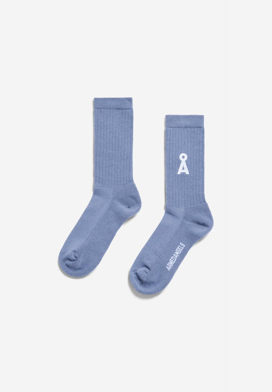 Chaussettes en coton bio | bleu "saamus bold - blue stone"
