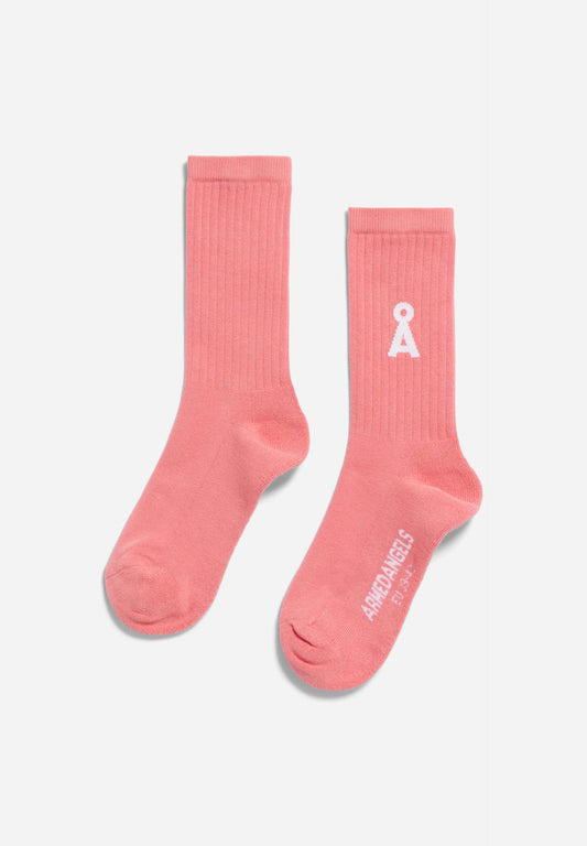 Chaussettes en coton biologique | rose "saamus bold - dark peony"