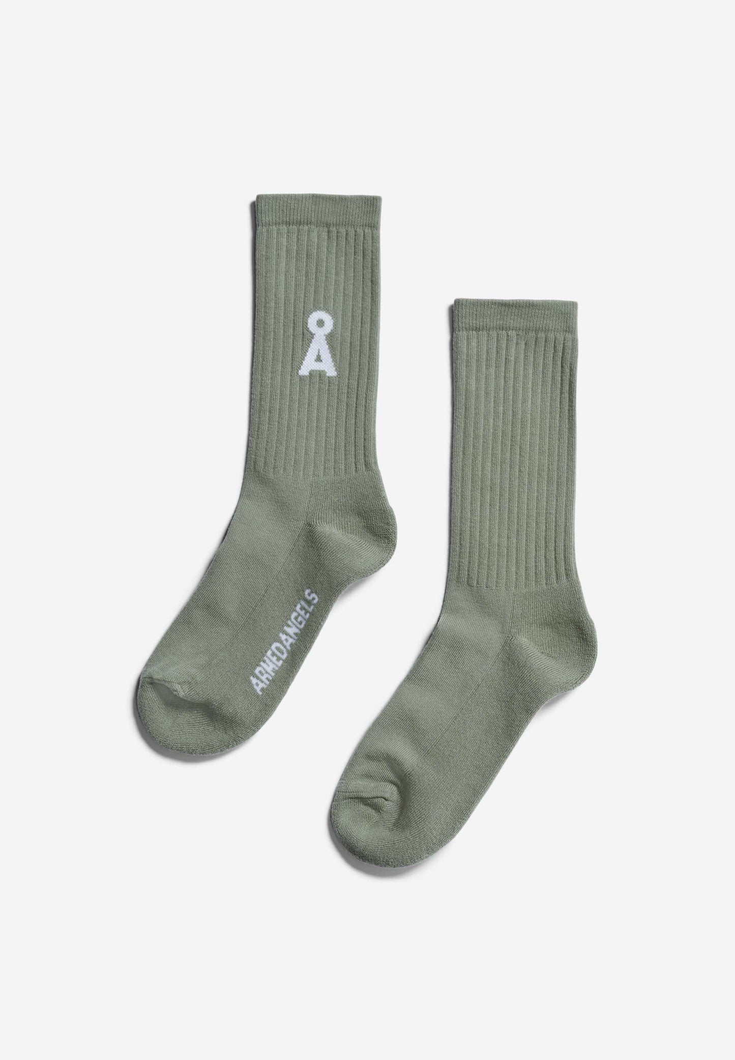 Chausettes en coton bio et matière recyclée | vert "saamus bold grey green"
