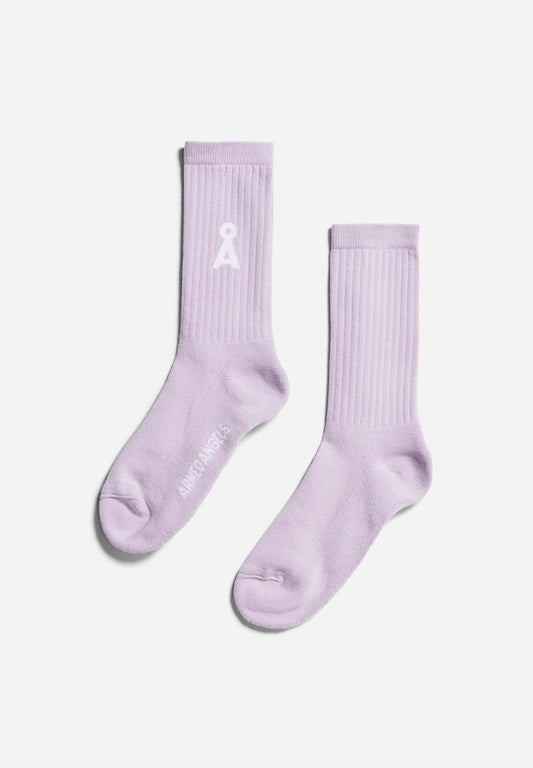 Chaussettes en coton bio et recyclé | violet "saamus bold lavender light"