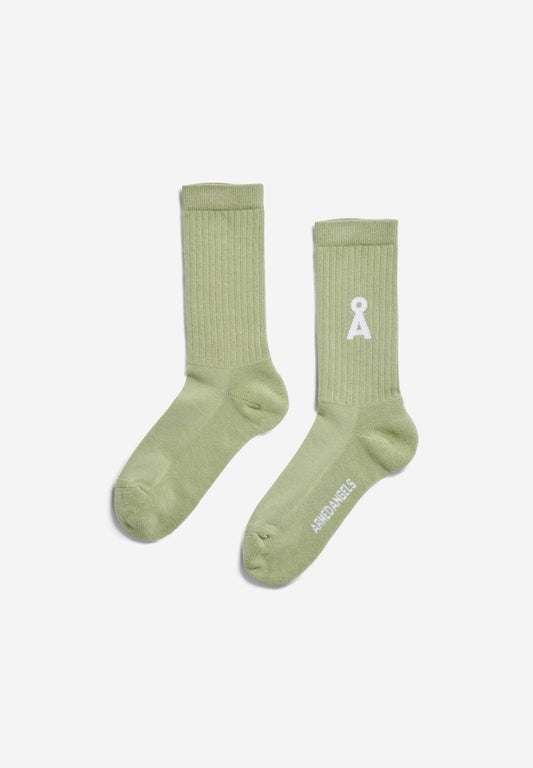 Chaussettes en coton bio | vert "saamus bold - light matcha"