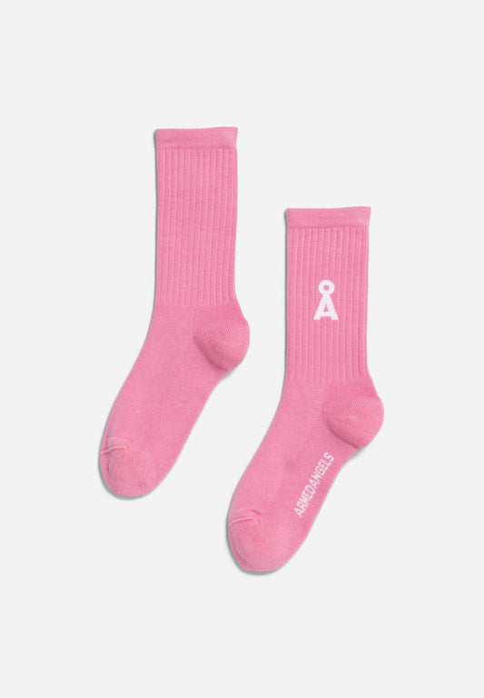 Chaussettes en coton bio et matière recyclée | Rose "saamu pink me up"