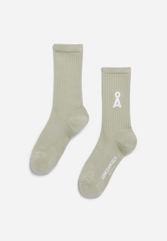 Chaussettes en coton biologique | vert "Saamus bold - seagreen"