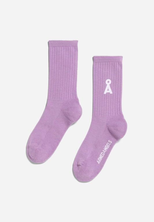 Chaussettes en coton bio et recyclé | violet "saamus bold - smart lilac"