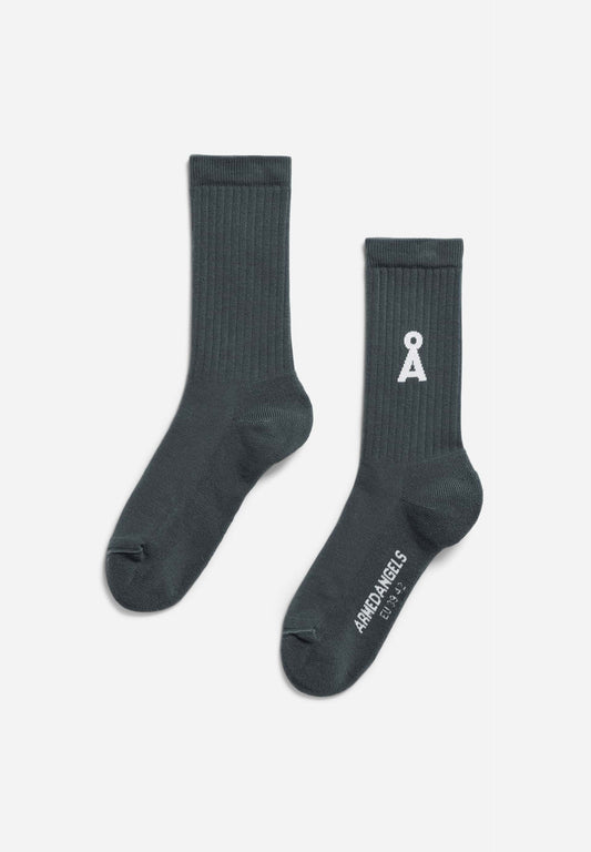 Chaussettes en coton biologique | gris "Saamus bold - space steel"