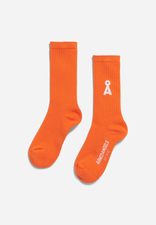Chaussettes en coton biologique | orange "Saamus bold - sunset orange"